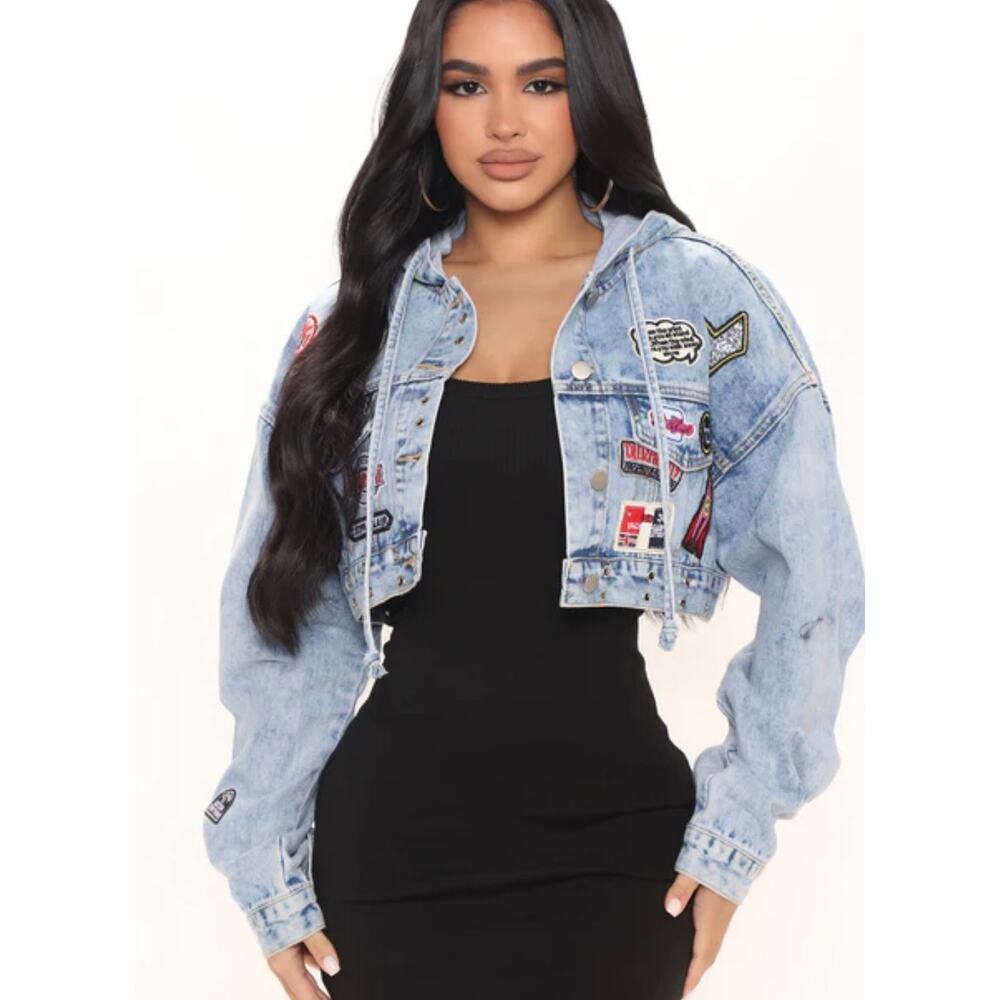 Topic Of Conversation Denim Jacket Blue Wash SIZE MED